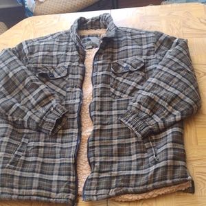 I.C. Mist green lined flannel coat size XL